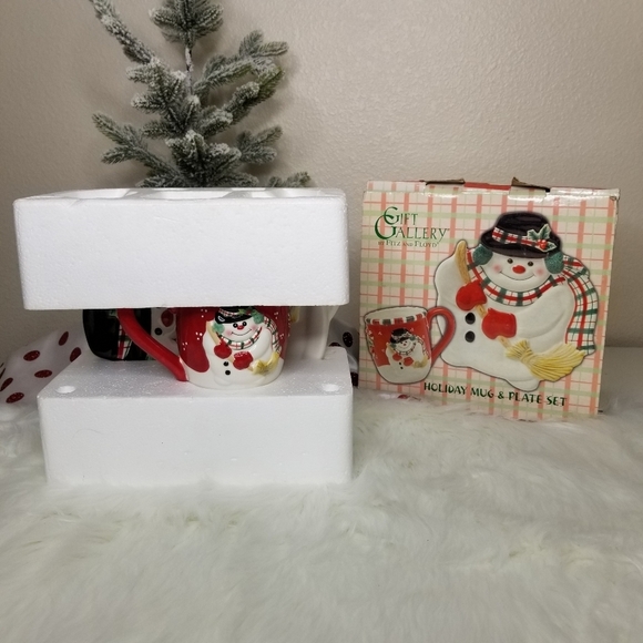 Fitz and Floyd Gift Gallery Christmas Snowman Holiday Mug‎ And Cookie Pl… - Picture 8 of 8
